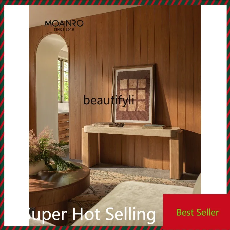 

B132 Travertine Entrance Platform Living Room Light Luxury Entrance Platform Strip Case Landing Home Household Shelf