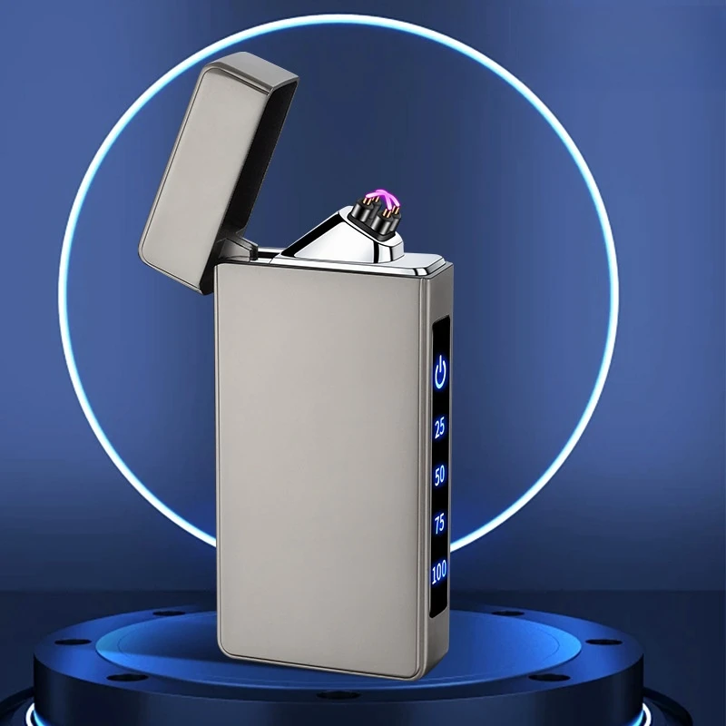 Double Arc Lighter Innovative Replaceable Battery Type C Fast Charging Cigarette Lighter Windproof Smart Portable Igniter