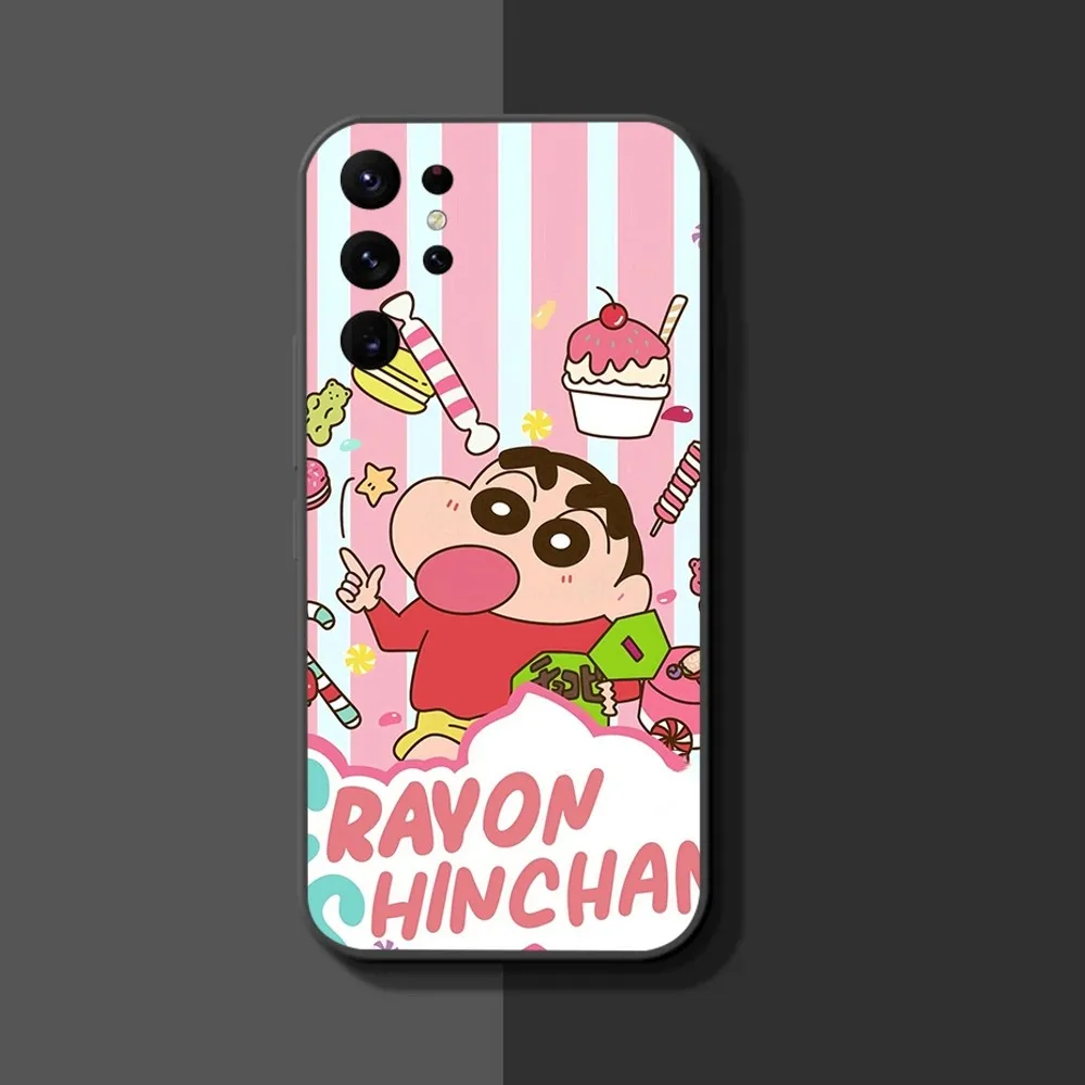 Cute C-crayon S-shin-chan-csc Phone Case For Samsung Galaxy A52 A12 A51 S21 Edge S22ULTRA S23 S20LITE Plus Ultra Black Cover