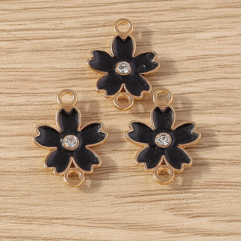 10 stücke 14x18mm niedlichen Emaille Blume Charms Anschlüsse für Schmuck Herstellung Armbänder Halskette Ohrringe DIY handgemachte Handwerk Zubehör – Detail 29