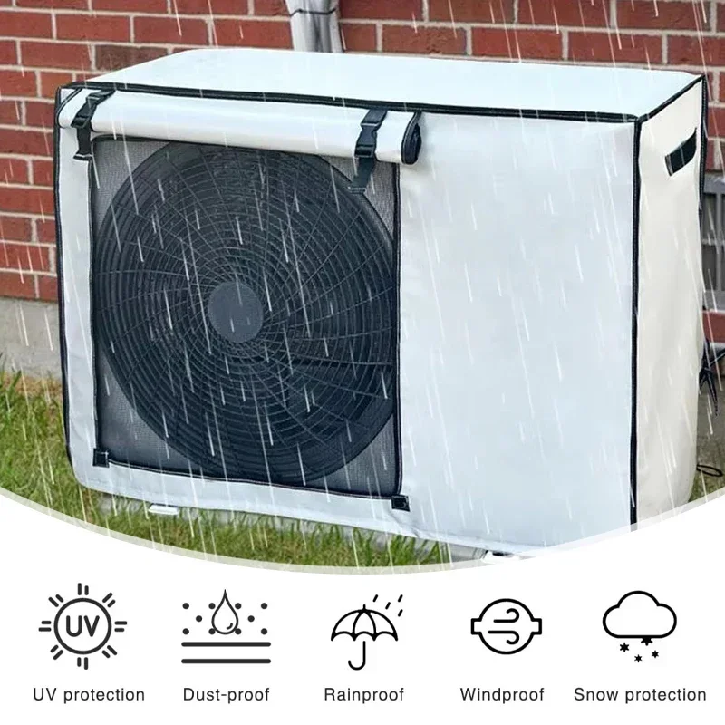 Durable Oxford Cloth Air Conditioner Outdoor Unit Cover Waterproof Sunproof Windproof Snowproof Protective Case for AC Outlet