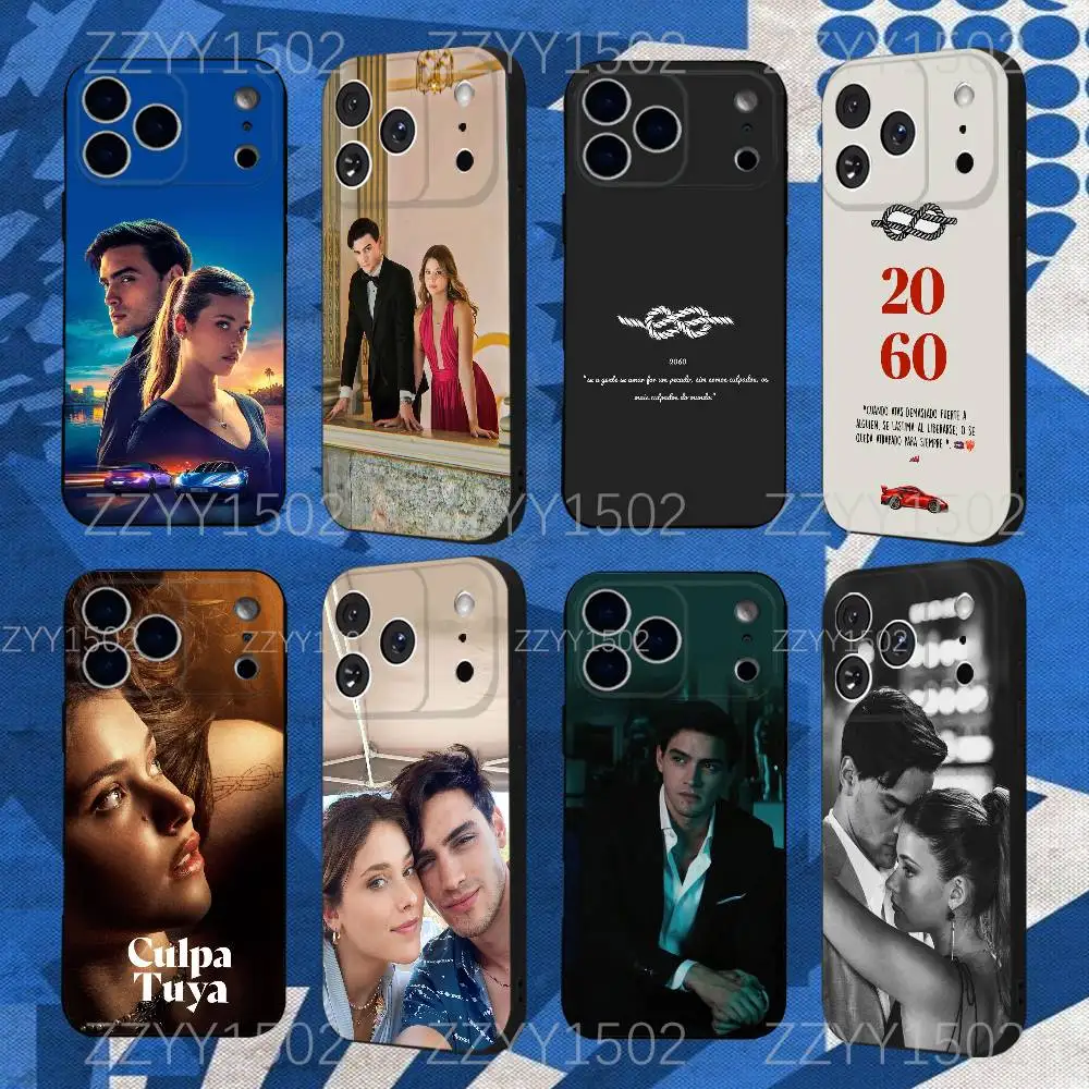 حافظة هاتف Culpa Tuya MIA 20 60 لهاتف iPhone 17,16,15,14,13,12,Pro,Max,Plus,E,SE4,Air,Mini Black Funda Shell