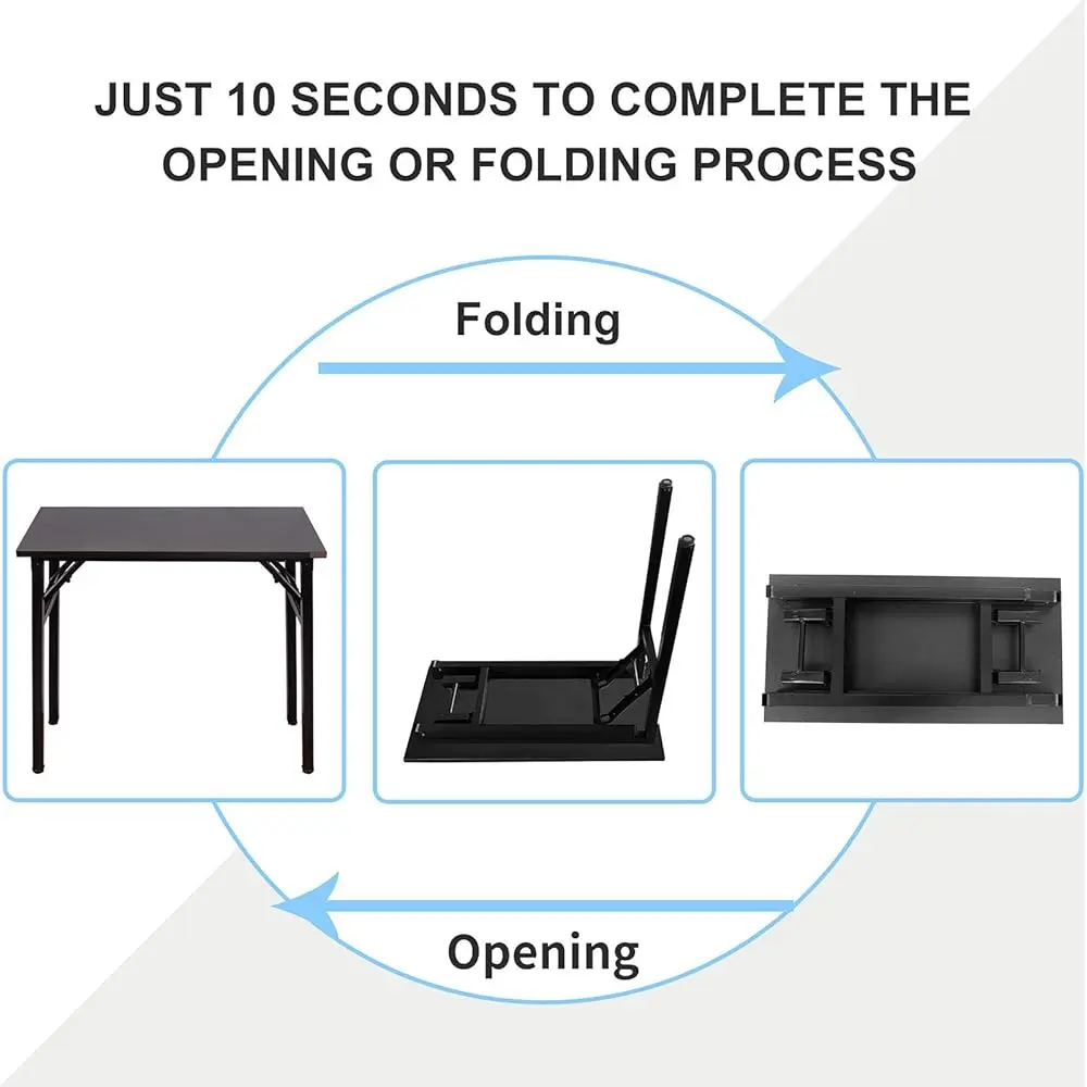 Folding Desk - 31 1/2"" No Assembly Foldable Small Computer Table,Sturdy And Heavy Duty Writing Desk For Small Spaces,