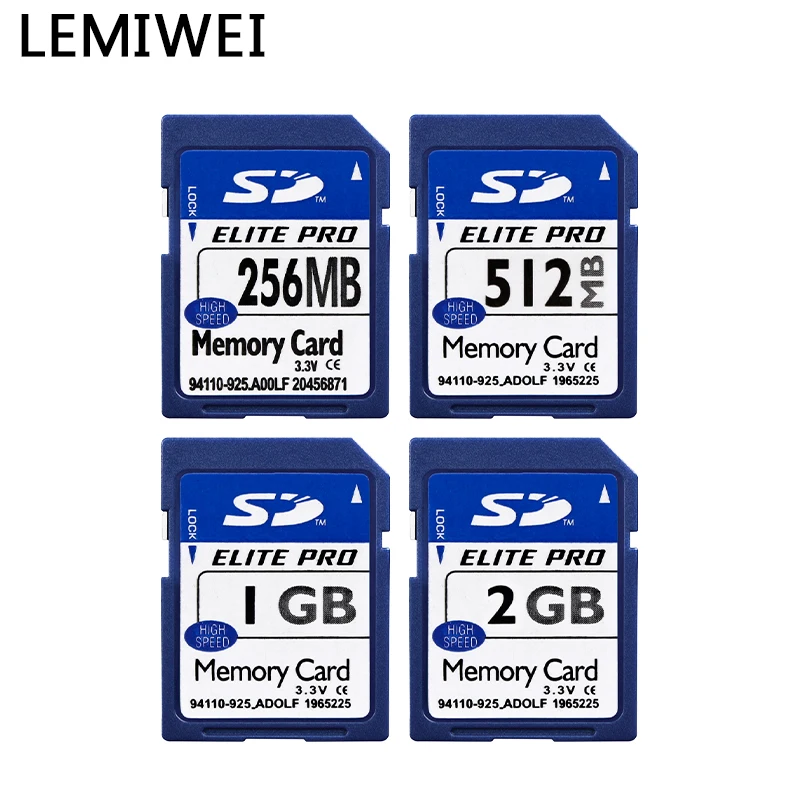 Tarjeta SD02 LEMIWEI de Alta Velocidad 256mb 512mb 1gb 2gb con Bloqueo para Cámara Vintage, GPS de Coche, Sistema Integrado, Respaldo de Datos