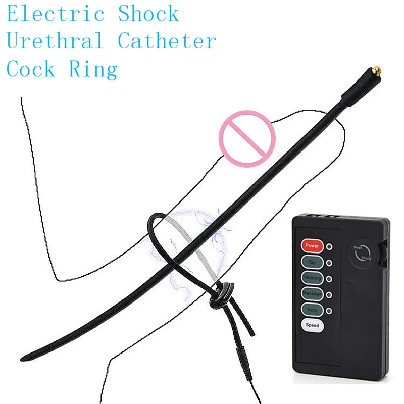 Cock Rings Penis Plug Physical Therapy Massage Sex Products Electric Shock Silicone Urethral Catheter Sounds Sex Toys For Men