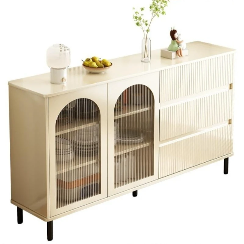 

Modern white metal steel sideboard, living room furniture buffet with kitchen dining room bedroom storage options