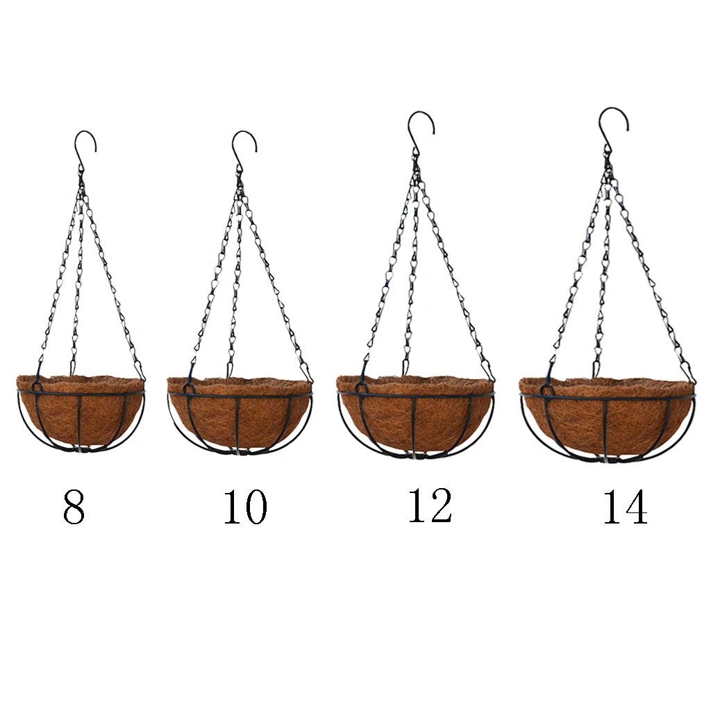 Metalowa wisząca donica stalowe druty kokosowa donica na rośliny kryty odkryty podlewanie wiszące kosze