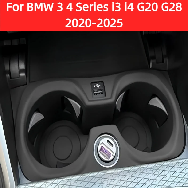 

Car Cup Pad Central Control Silicone Cup coaster wireless charging Pad For BMW 3 4 Series i3 i4 G20 G28 2020-2025