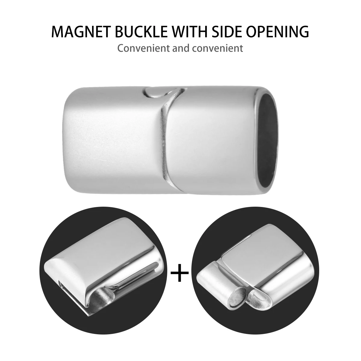 

10 Pcs Stainless Steel Magnet Buckle Clasp Converter Cord End Magnetic Fastener Fasteners