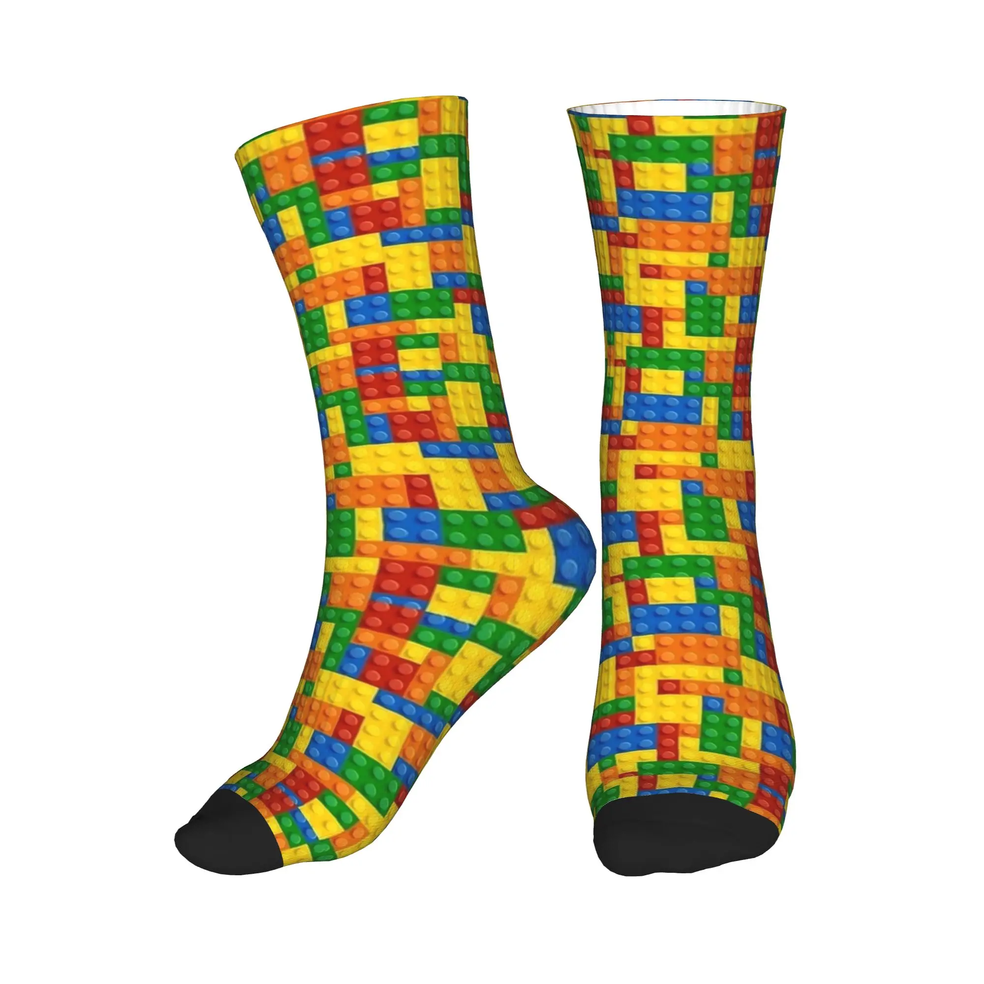 Men Socks Danish Building Blocks Wink  Stockings Autumn Leisure High Quality Socks Pattern Skateboard Non Slip Socks