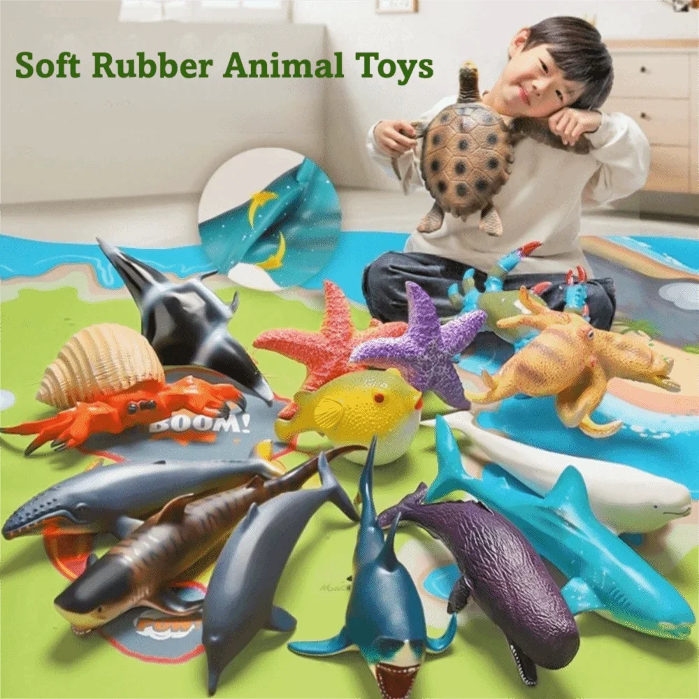 

Большой размер океанские животные фигурки ПВХ моделирование Sealife акула мягкая резиновая наполненная развивающая игрушка украшение дома