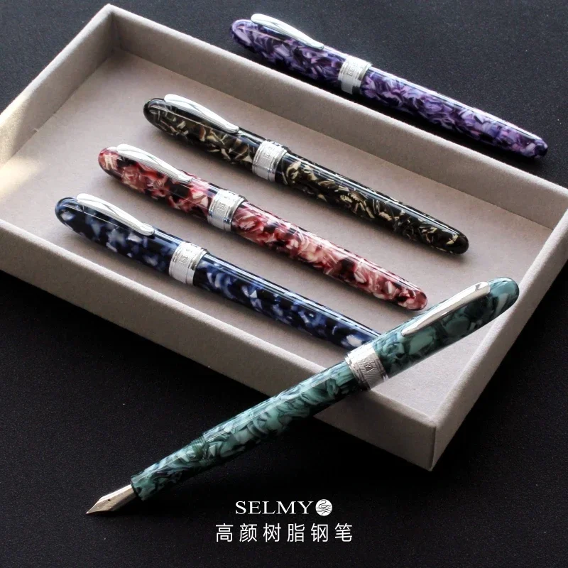 Van Gogh Starry Sky Resin Beautiful Fountain Pen Students Smooth Writing Business Gift Resin/Metal Pen Holder