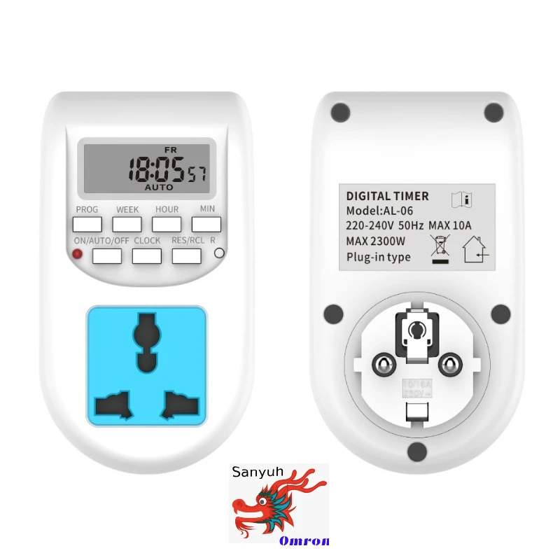 

220V 240V 10A Electric Vehicle Charging, RV Timing EU Socket, Household European Switch Adapter Socket for Electric Vehicle