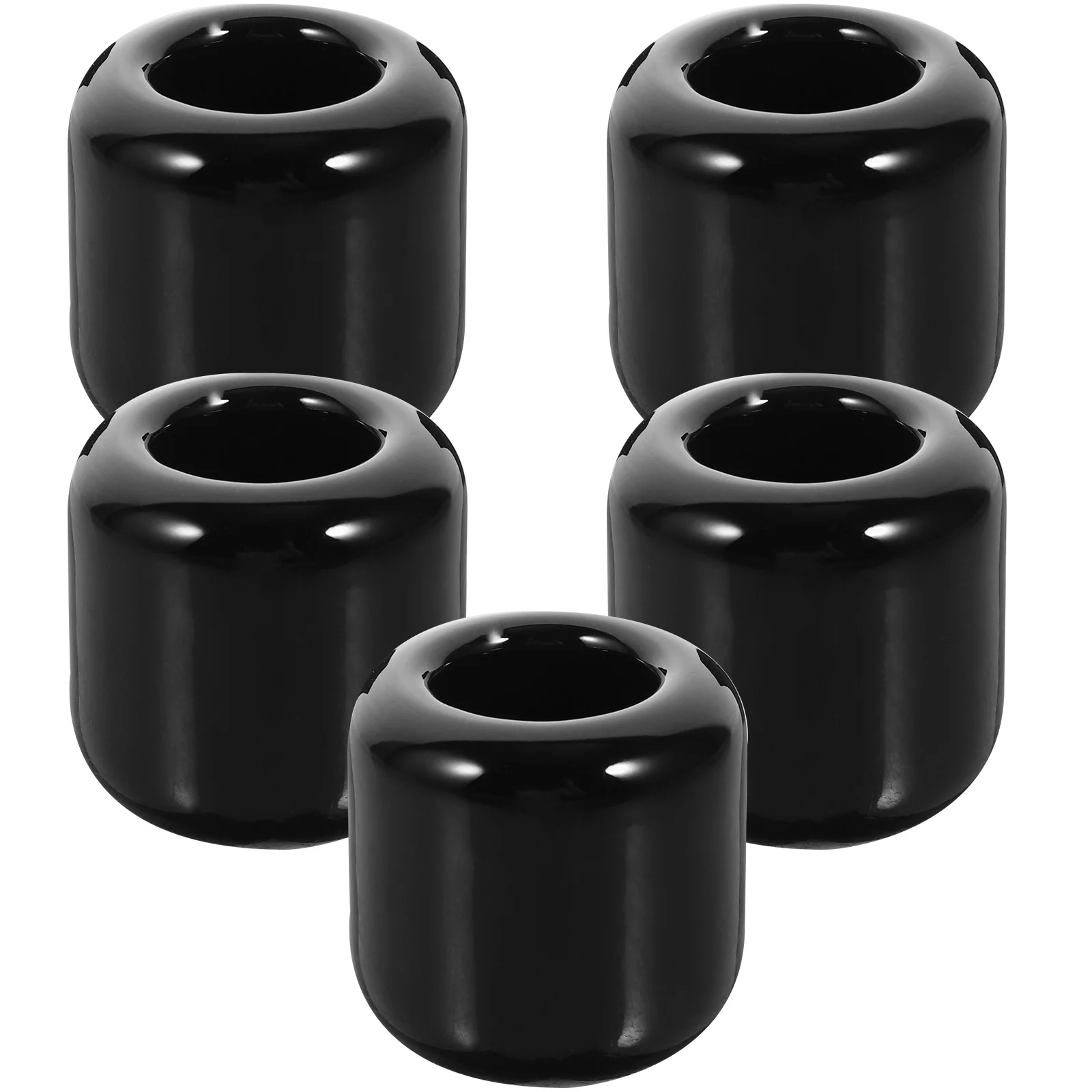 

5Pcs Ceramic Holder Set Elegant Decorative Round Candlestick Holders for Candlelight Dinner Wedding Table Centerpiece