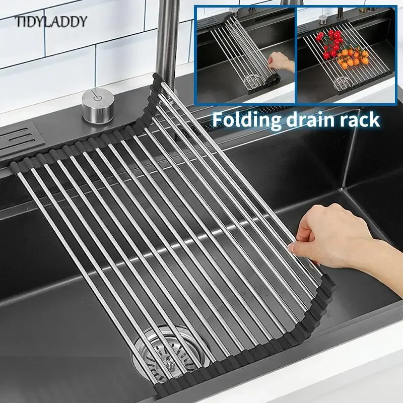 Waterfall Kitchen Sink Nanometer 304 Stainless Steel Large Single Slot Kitchen Accessories Waterfall Faucet Vegetable Basin