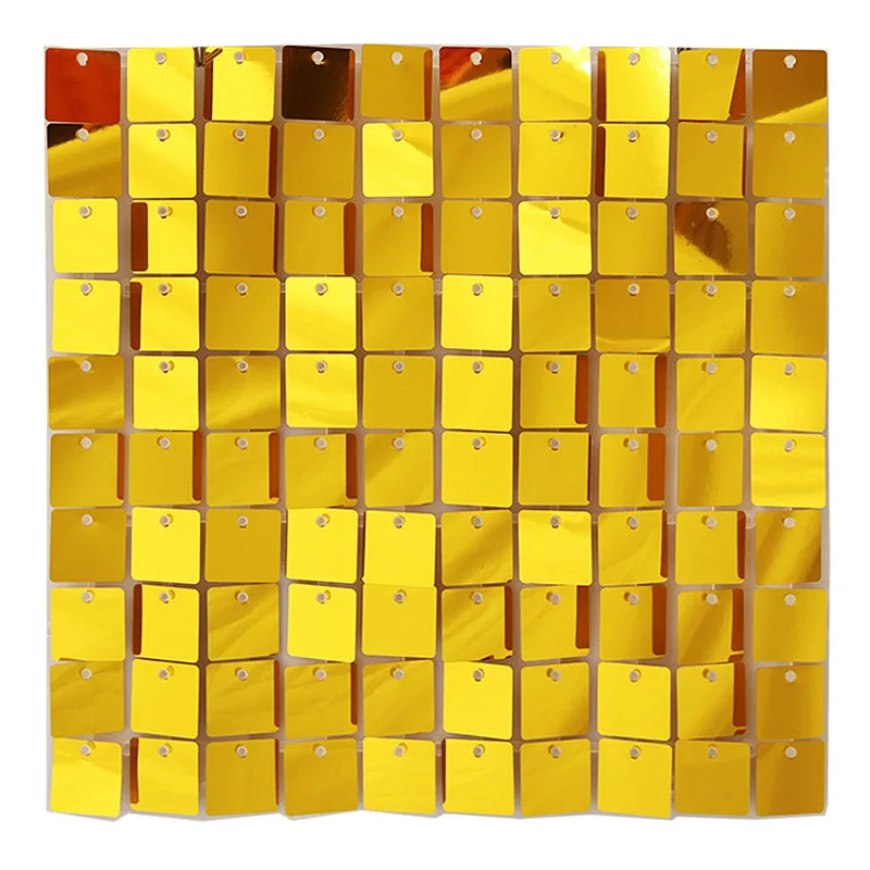 6–30 Stück bunte Glitzer-Pailletten-Hintergrund-Wandpaneele, hellgoldene, quadratische, glänzende Paneele, Hochzeit, Geburtstag, Weihnachten, Party-Hintergrund – Detail 5