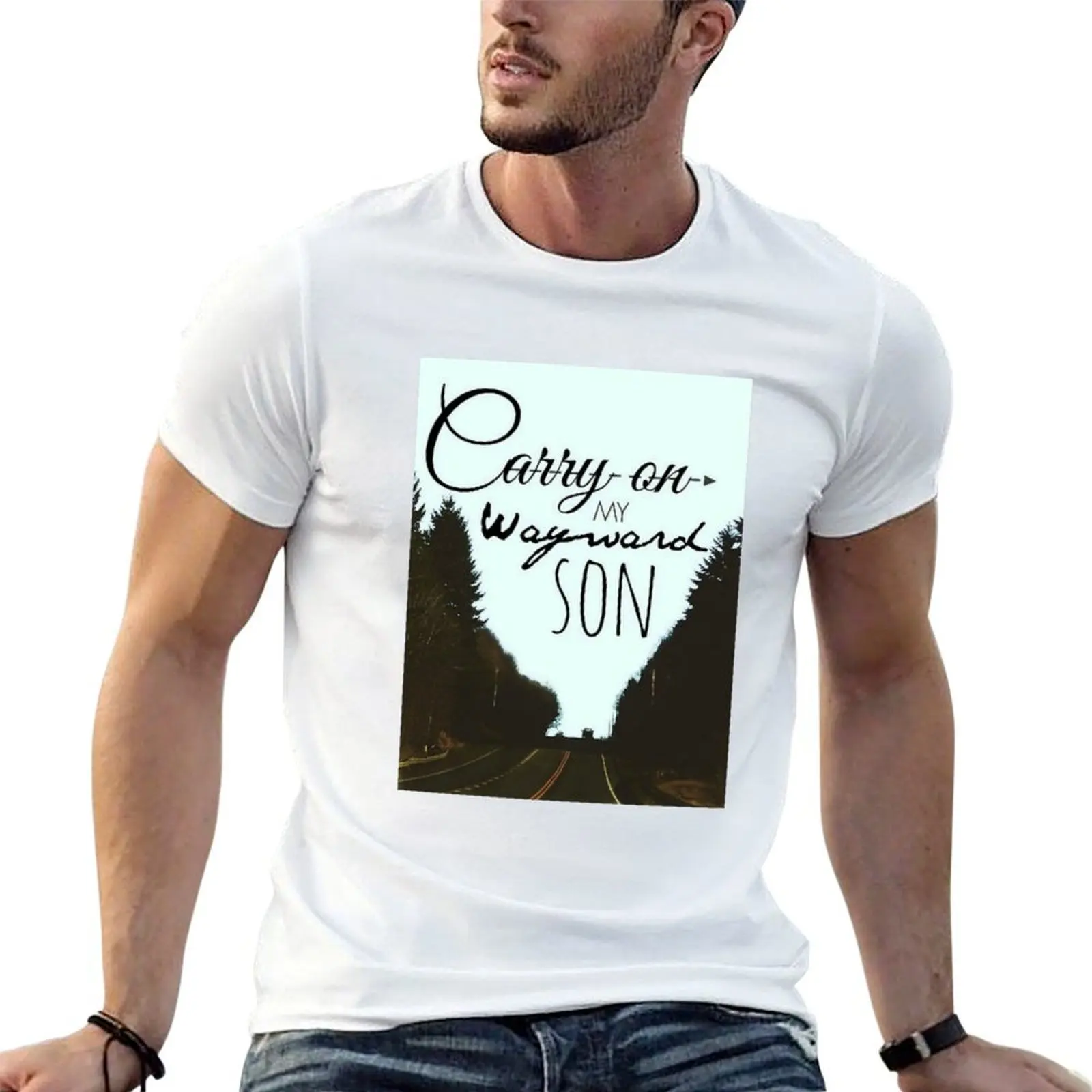 Carry On My Wayward Son T-Shirt shirts graphic Luxury man Men's t shirts