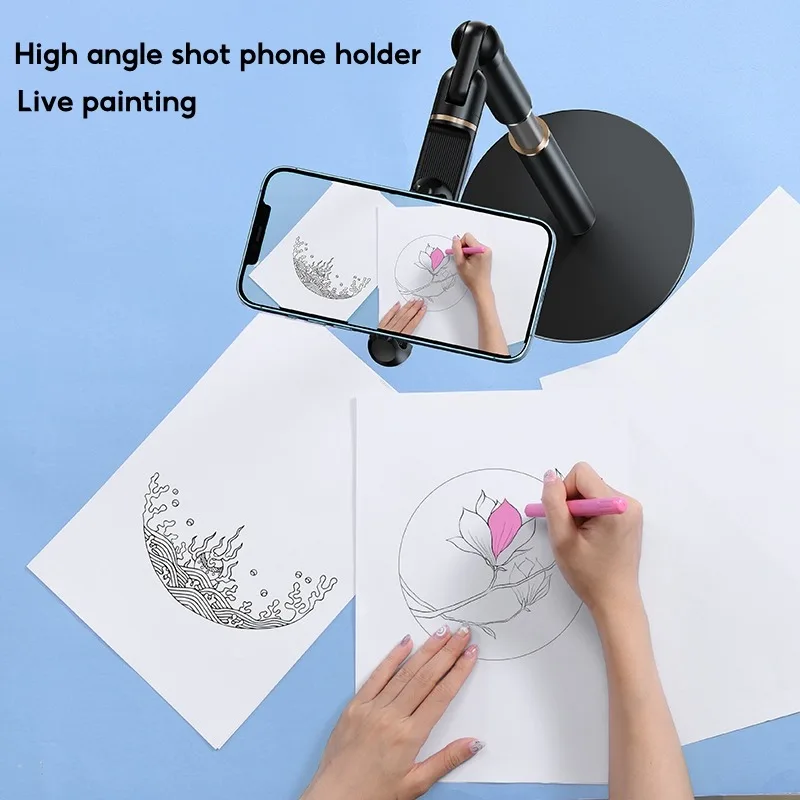 Suporte de telefone eary para mesa flexível ajustável suporte multifuncional para gravação de vídeo compatível com dispositivos de 4.7-7 polegadas