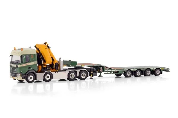 

WSI 1:50 Scale SCA-NIA R CR20N 8X4 Axle Tractor,Low Board Truck Mounted Crane Engineering Machinery DieCast Toy Model 01-4410