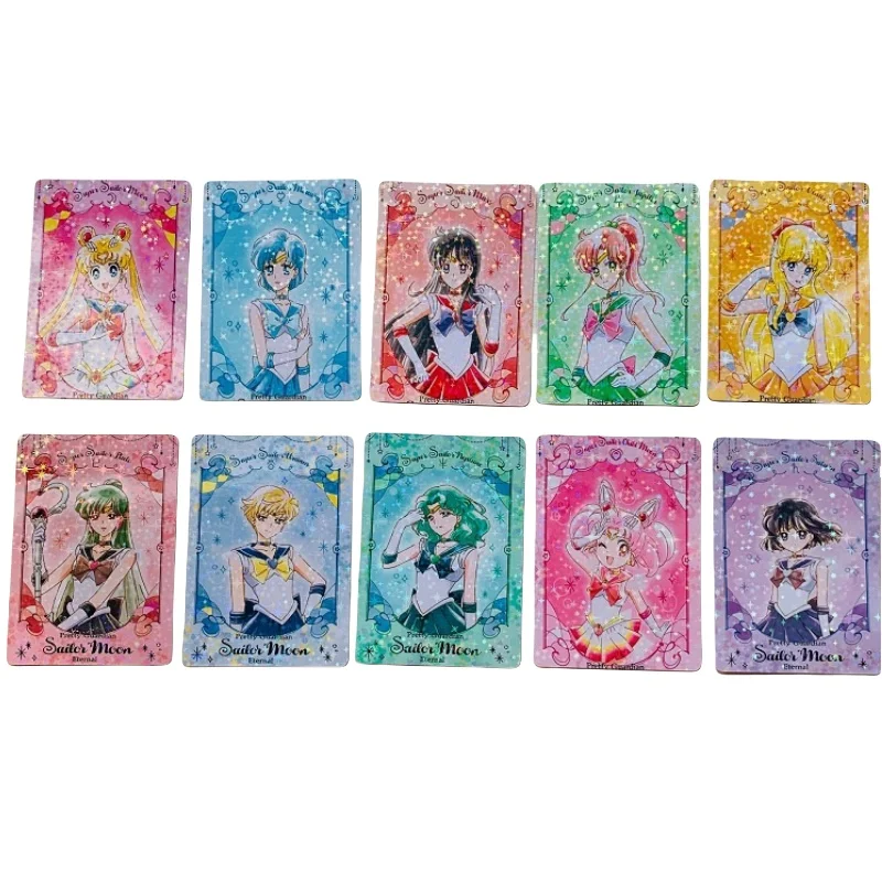 Sailor Moon Tsukino Usagi Uranus Neptune Starry Sky Scratch-Resistant Flash Card Self Made Anime Game Characters Collection Card