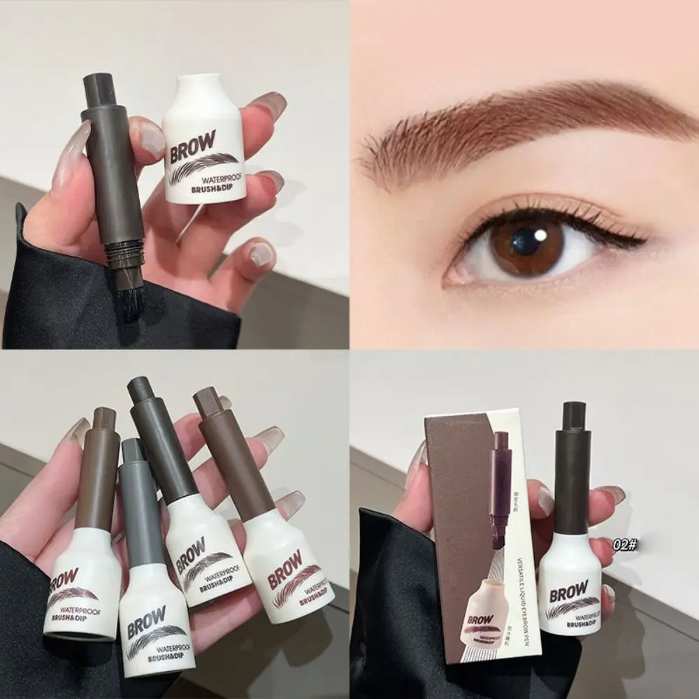 Easy Waterproof Brow Brush Hair-Like Strokes Long Lasting Eyebrow Pencil Quick Drying Multifunctional Usage Instant Brow Brush