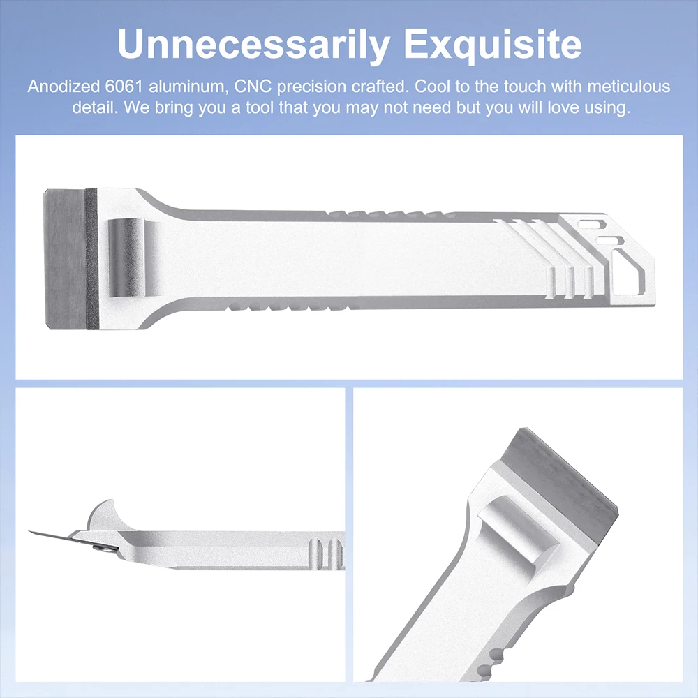 Grattoir pour laboratoire Bambu Creality, tout en métal usiné CNC, lame en acier SK5, outil de nettoyage, pelle grattoirs, pointe de couteau, pièces d'imprimante 3D