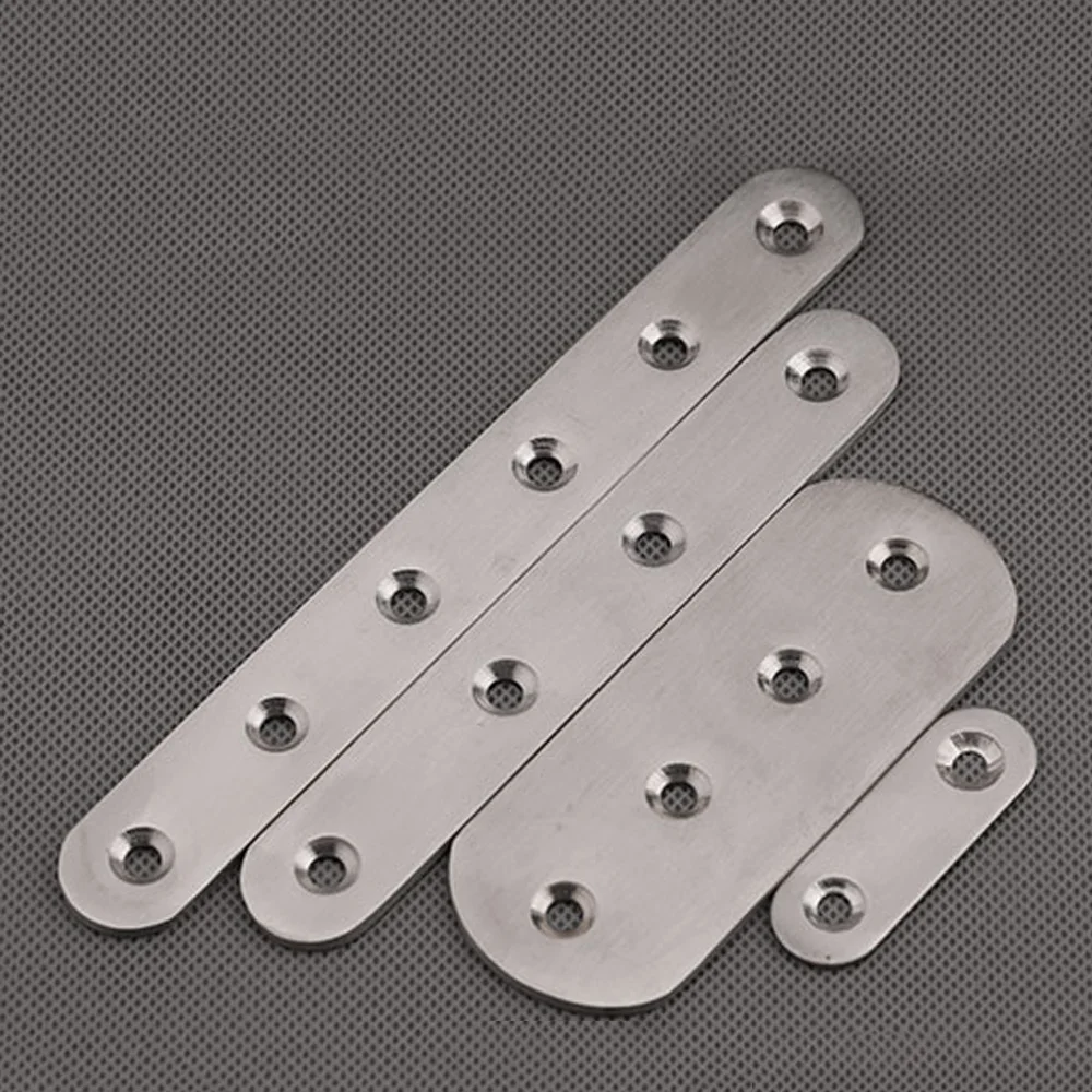 Corner Code Stainless Steel Flat Brace Brackets for Wood Metal Shelf Support Corner Bracket Connecting Mending Plates