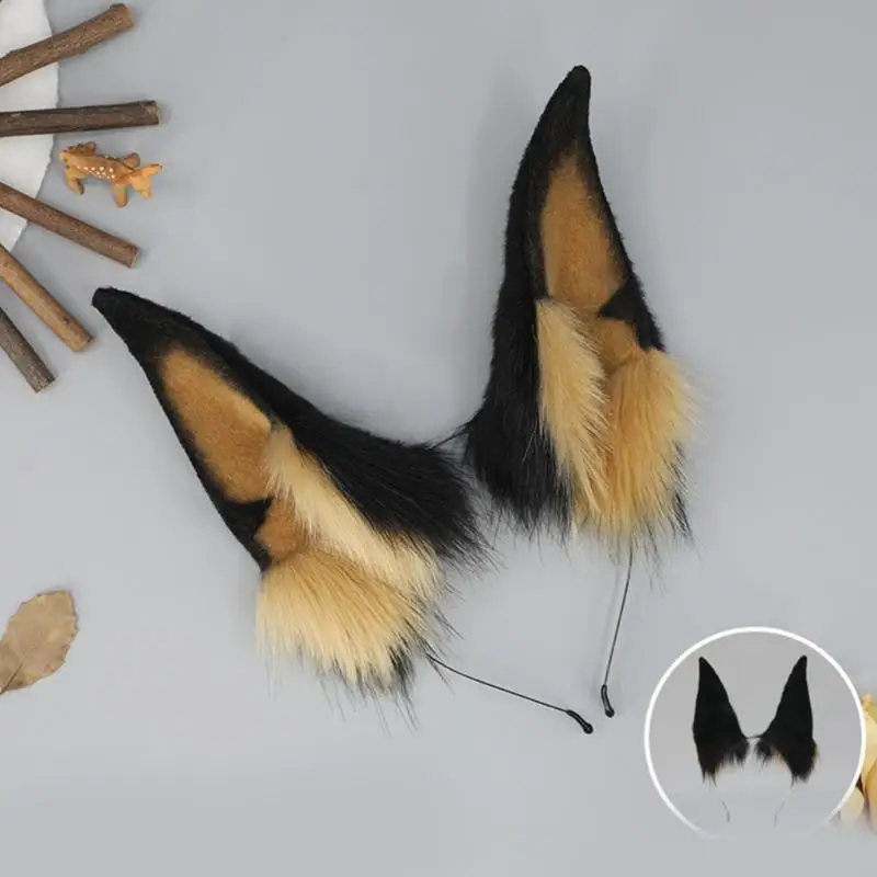 

P88B Anime Cosplay Props Dobermann Hair Hoop Furry Hair Styling for Comic Con