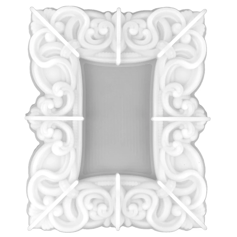 

1PCS Silicone Picture Frame Mold 9186 White Easy Clean Reusable Wear Resistant DIY Supplies Photo Frames Making Mold Epoxy