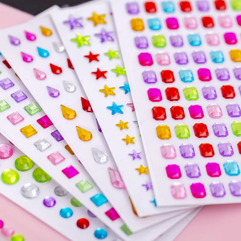 7 Pcs/Set Acrylic Crystal Stickers Photo Album Mobile Phone DIY 3D Diamond Rhinestone Self Adhesive Scrapbooking Sticker