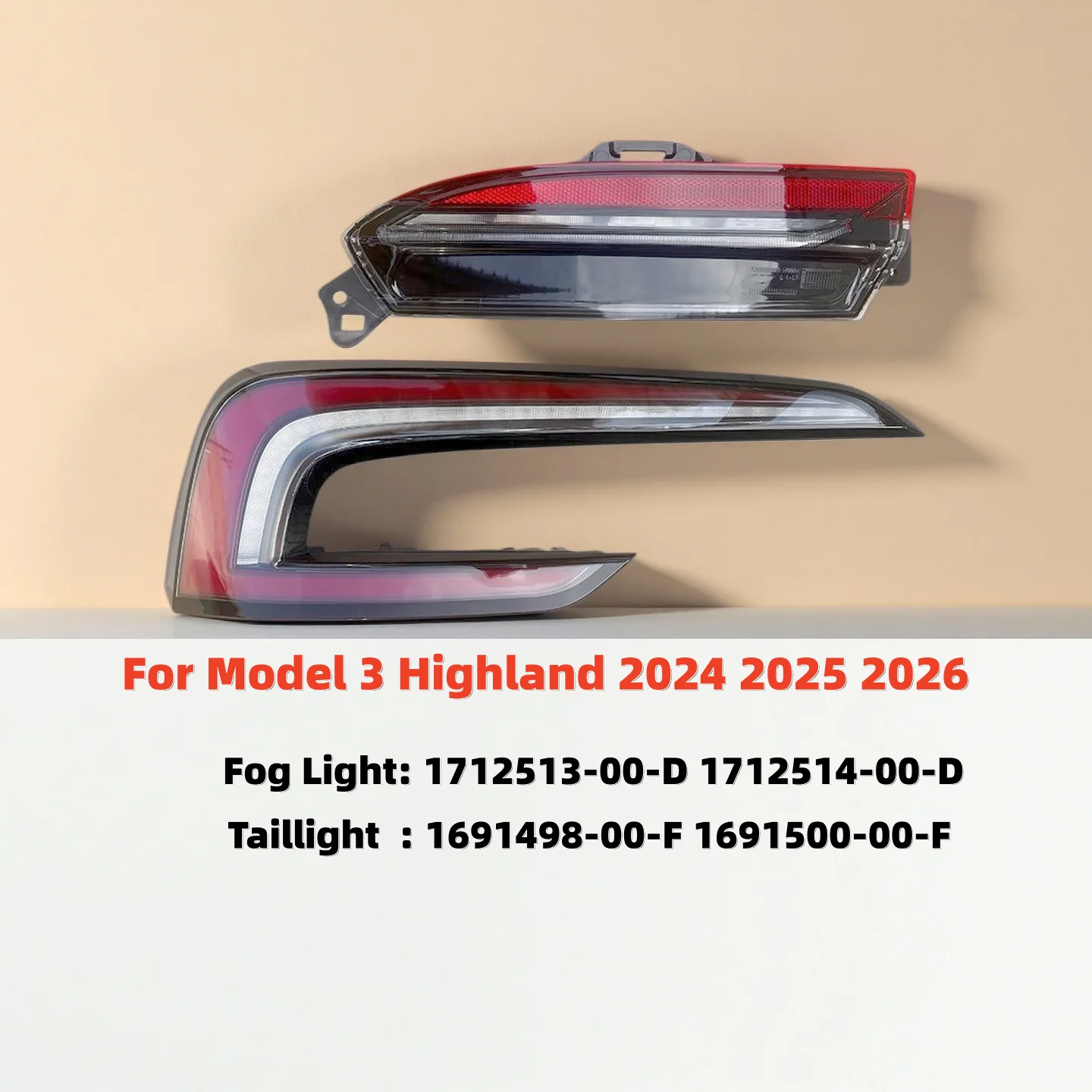 

Для Tesla Model 3 Highland 2024-2026: Светодиодный задний фонарь (указатель поворота, задний ход, стоп-сигнал, противотуманный фонарь) для крышки багажника, запасные части