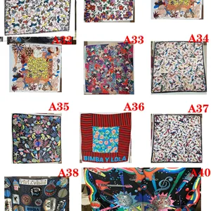 العلامة التجارية الإسبانية أزياء وشاح الركود معالجة القياسية 120 * 120 سم يتم إرسالها بشكل عشوائي أفضل 8 مبيعات لمقابض Bimba y Lola - رقم 5