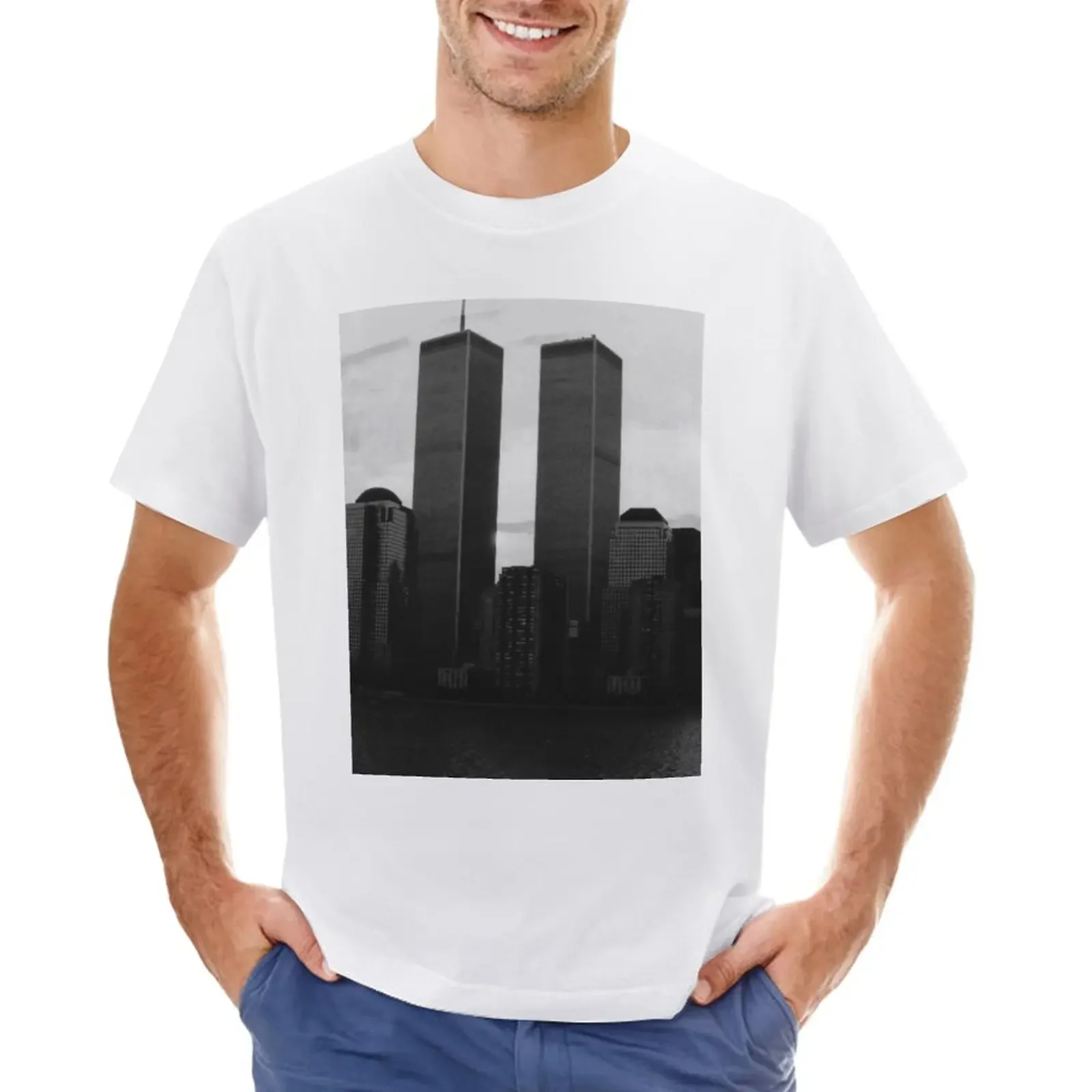 

World Trade Center Sunrise T-Shirt anime clothes graphics Aesthetic clothing men clothings