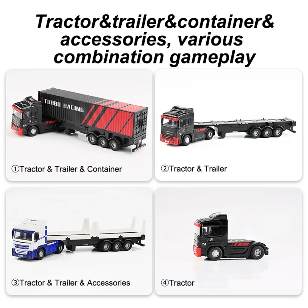 TURBO RACING 1:76 C50 C50-T trailer half truck four-wheel drive container large truck full proportion remote control mini RC car