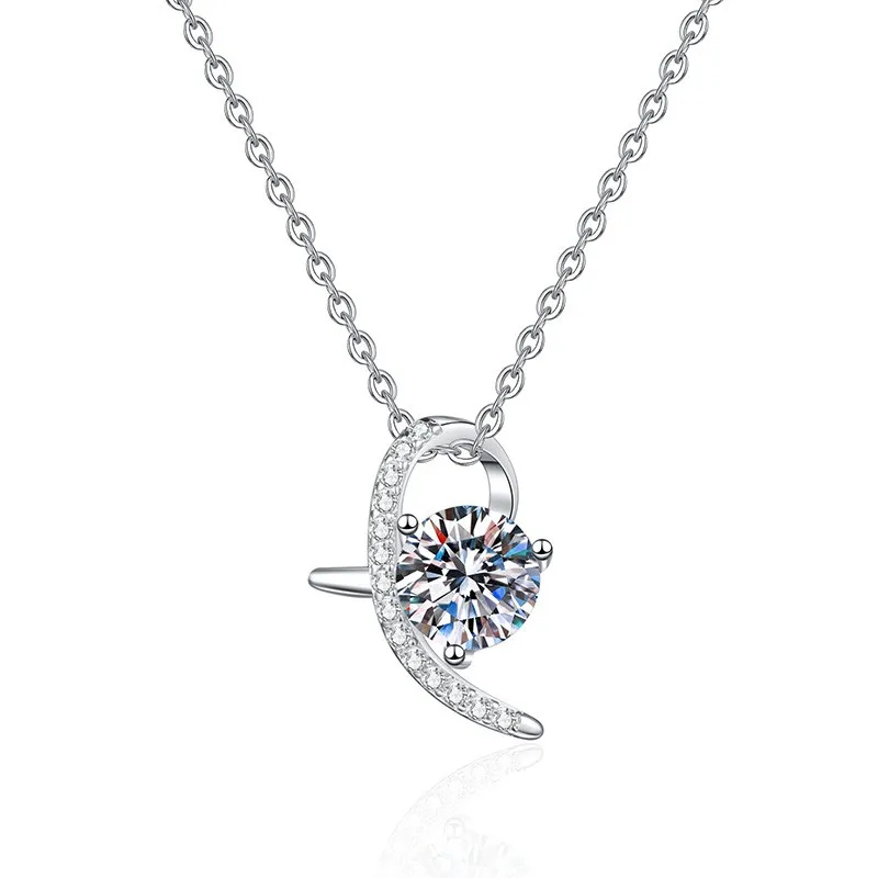 XL205 Lefei Fashion Luxury Classic Color D Moissanite Diamondset Leaf Necklace For Women s925 Sterling Silver Party Jewelry Gift