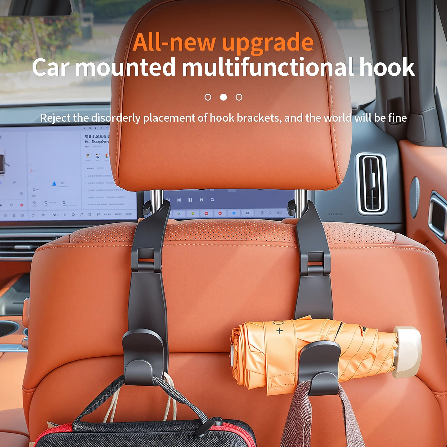Car Seat Rear Hook, Multifunctional Car Storage Hook for Suv/Mpv, Trunk Umbrella Storage Hook
