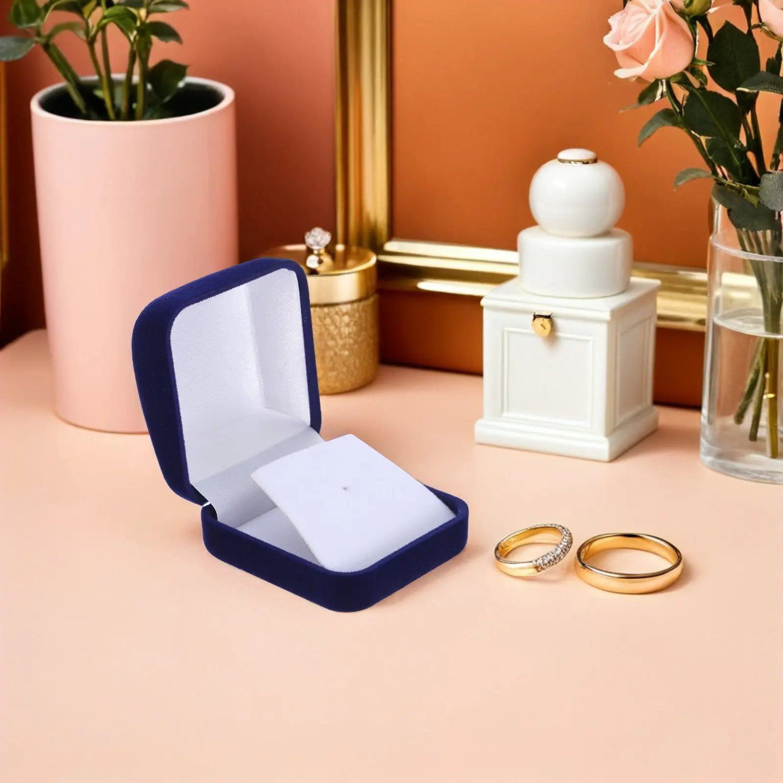 

6Pcs Badge Display Box Medal Presentation Case Sports Award Organizer Lapel Pin Holder Coin Brooch Display Soft Lining Blue