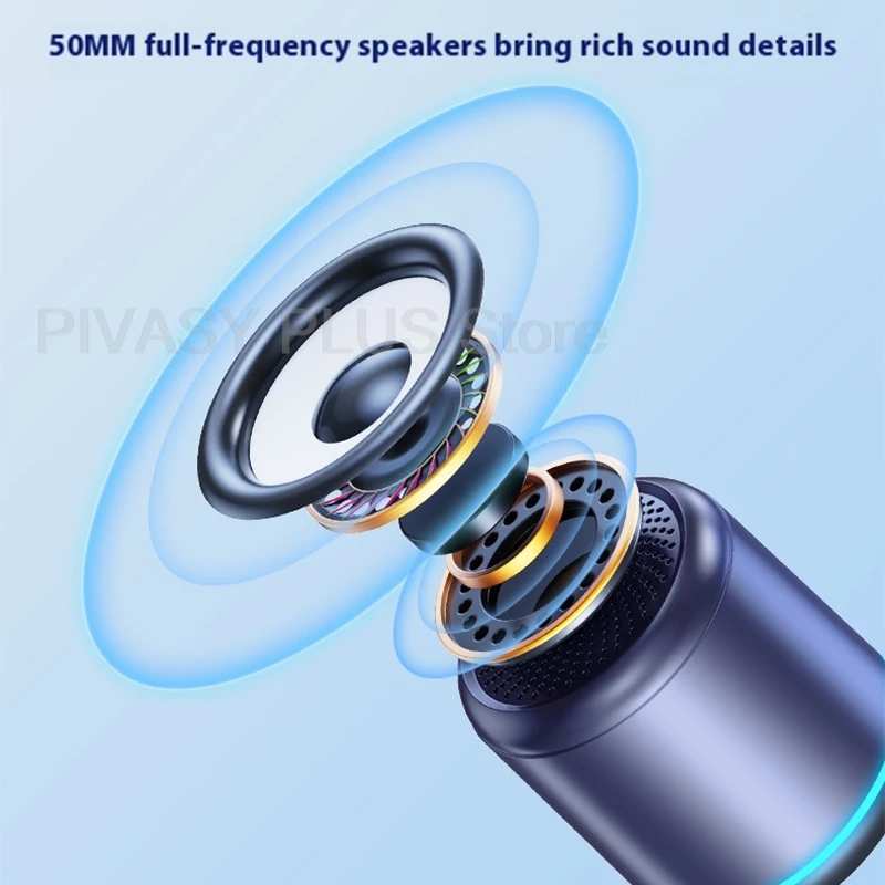 Portable Bluetooth Speaker 50MM Full Range Driver Speakers Frequency TF Card AUX Input Soundbar For Outdoor Travel Home Party