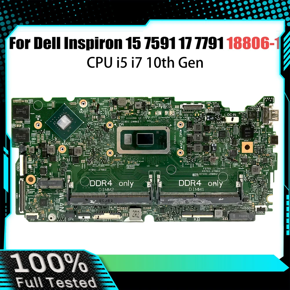 

Computer mainboard For Dell Inspiron 15 7591 17 7791 0850TM 0D0JY6 18806-1 Laptop Motherboard With I5-10210U I7-10510U CPU