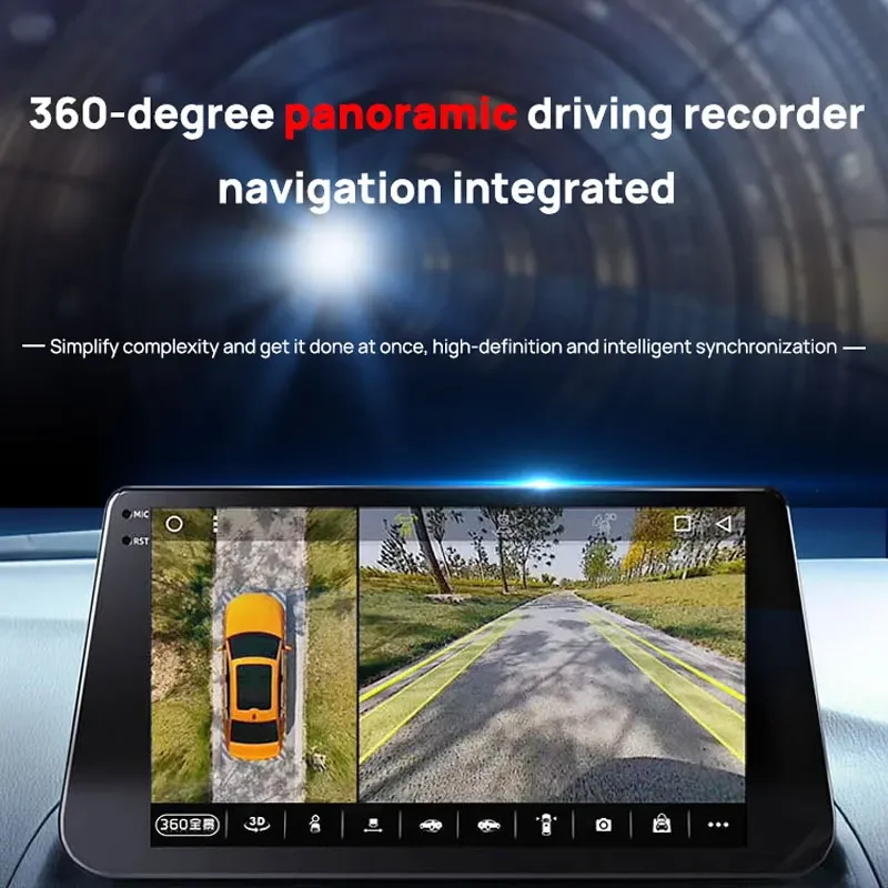 360 Degree HD Dash Cam with No Blind Spot Reversing Image System Android Large Screen 3D Navigation All in One Device