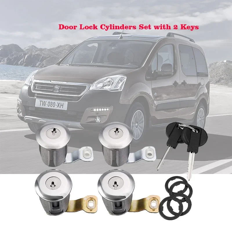 Barrel Door Lock Cylinders Set Two Keys For Peugeot for Citroen Partner Berlingo Xsara Picasso 2001 2002 2003 2004 2005 06 2007