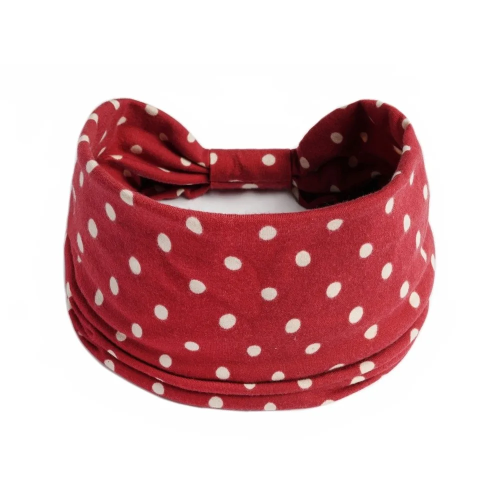 Fashion Wide Headband African Pattern Pot Dot Sports Headband Extra Large Cotton Stretch Bandana For Dance Biker