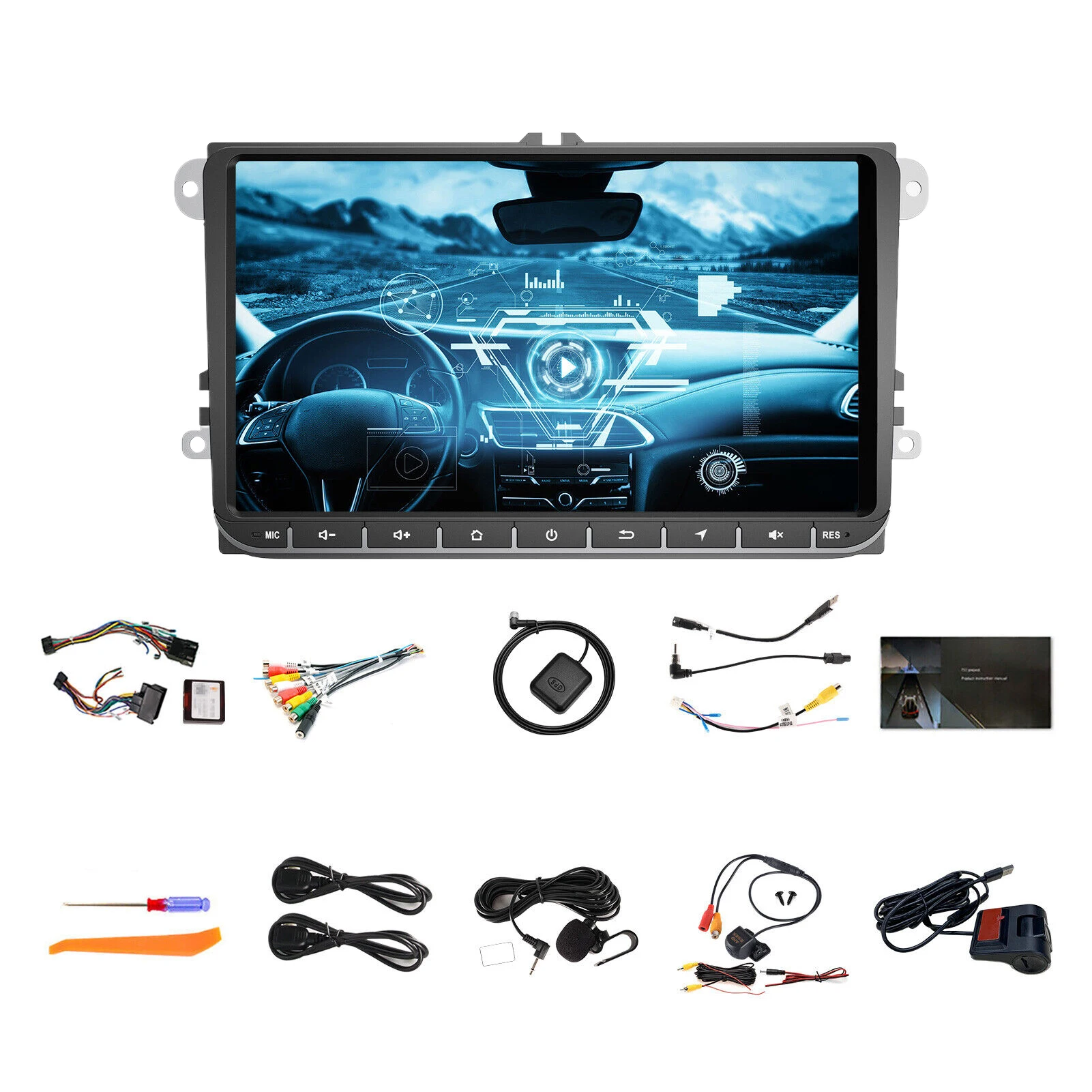 

9 inch IPS carplay bluetooth MP5 player Android 13.0 system GPS navigation integrated host suitable for Volkswagen car radio