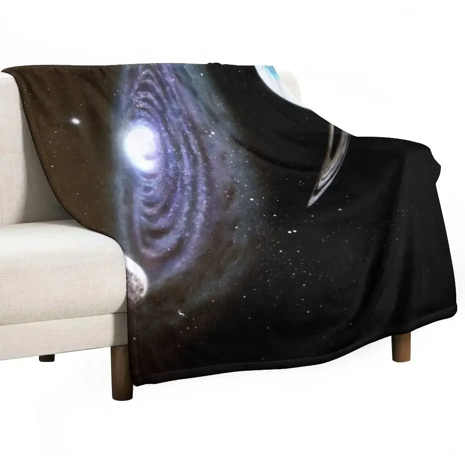 Galaxy and Planet With Moon Throw Blanket Soft Warm Blanket Gift for Grandparents