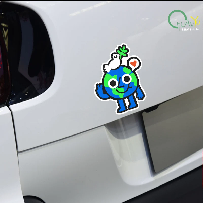 Peace dove earth car sticker cartoon love world peace glass side window personalized car body scratch decoration decal