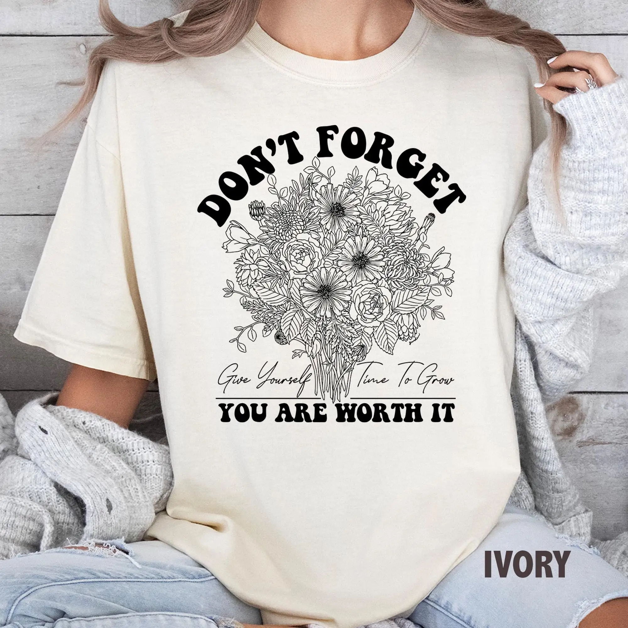 Comfort Colors Keep Going Growing Every Day Is A Fresh Start T Shirt You Are Worth It Mental Health Floral