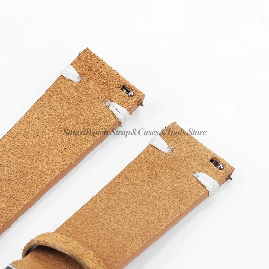 Retro Suede Leather Watch Band Replacement 18mm 20mm 22mm Universal Correa Reloj Quick Release Strap for Smart Watch