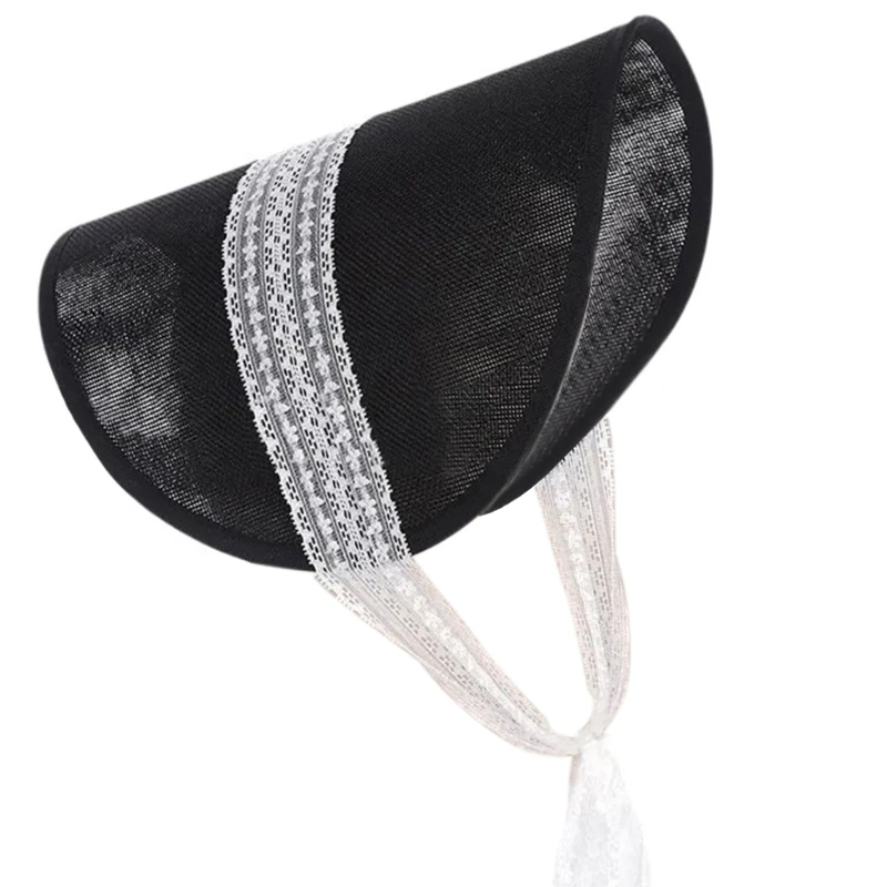 1pc Victorian Bonnets Hat Lace Ribbon Base Breathable Pillbox Hat Percher Operas Headwear Elegant Hat Base Pillbox Hat