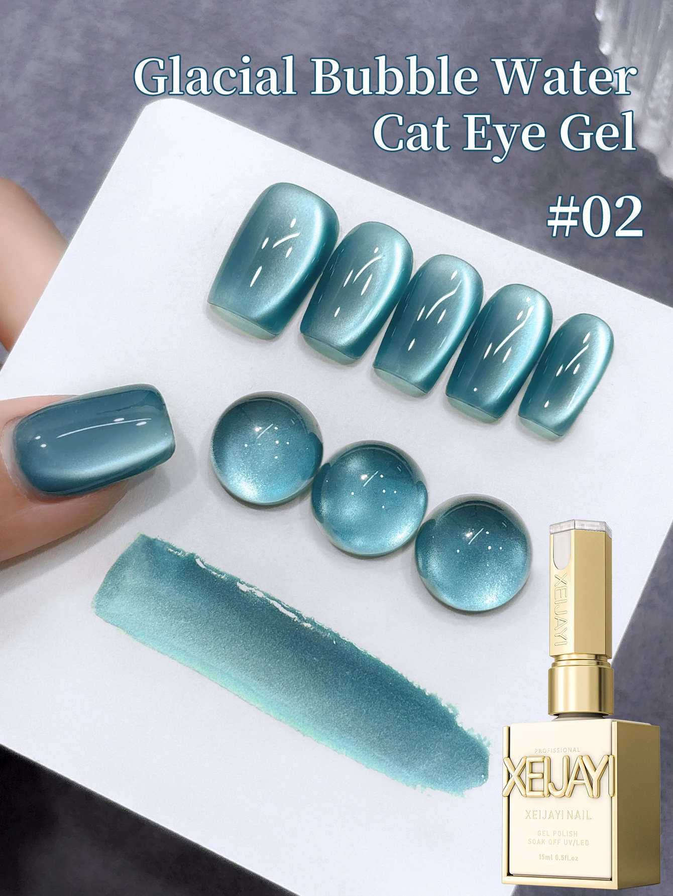 1 Stück Nagelkunst Neues Produkt Superheller Glacier-Serie Flash Einfacher Glanz Katzenaugen-Nagellack Geeignet für Nagelstudio DIY – Detail 2