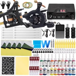 Complete Coils Tattoo Machine Kit 10Coils Tattoo Machine with Power Supply Needles Ink Accessories Set for Tattoo Beginner Kit